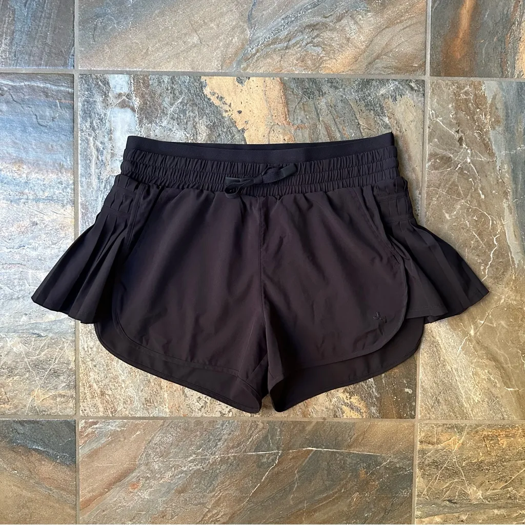 Joy Lab High Rise Pleated Side Shorts Women's Size Medium Black - Image 3