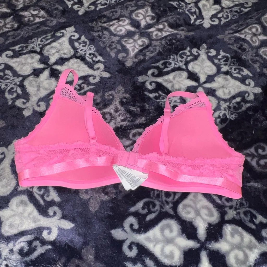 Lace Pink wire free bra - Image 3