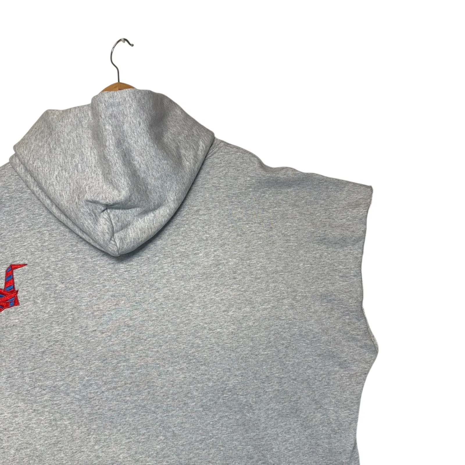 Paper Planes Gray Cotton Hoodie Poncho Oversized Origami Crane Graphic 2XL Size undefined - Image 8