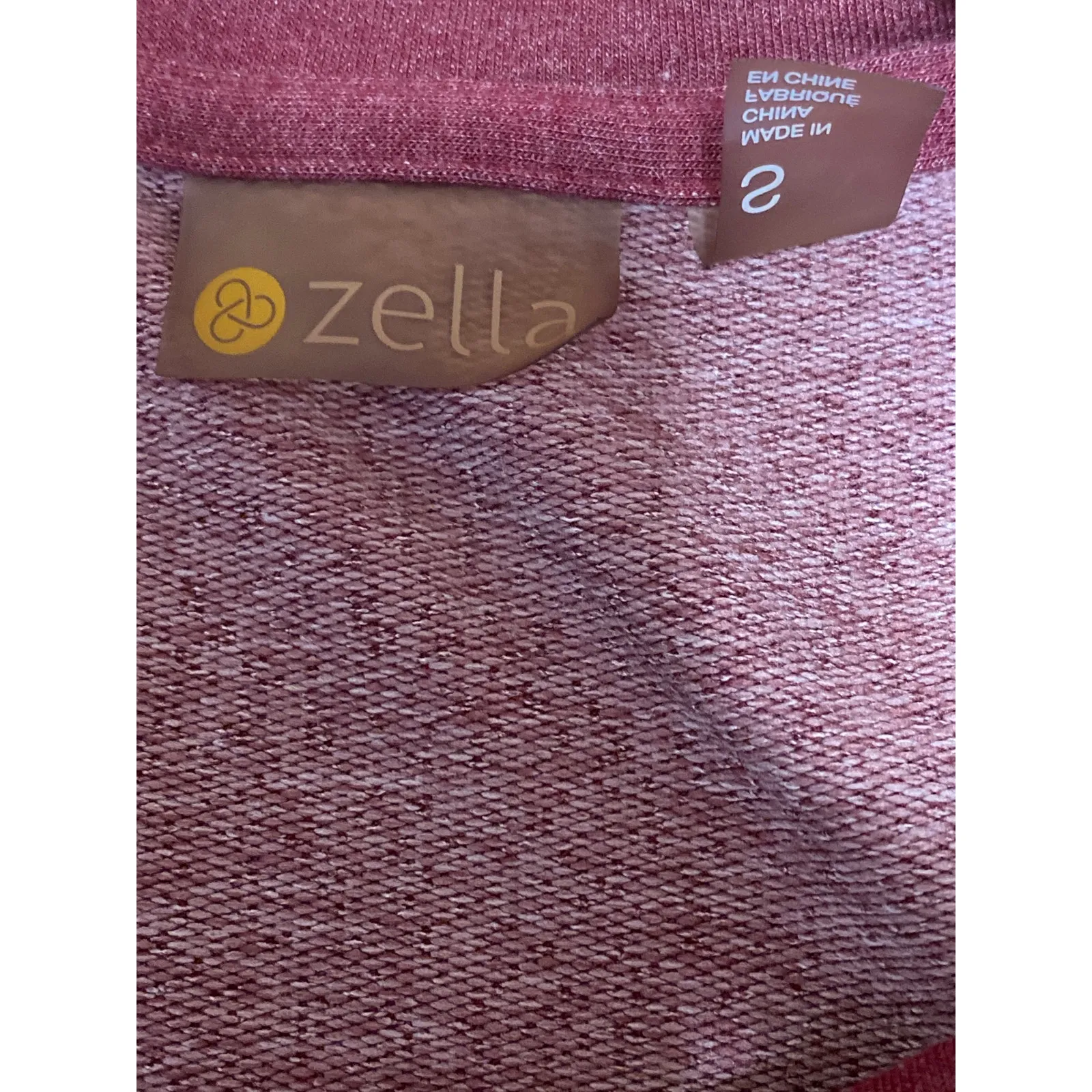 Zella Women's Red Round Neck Tie Long Sleeve Sweater Sweatshirt Top Size S - Image 3