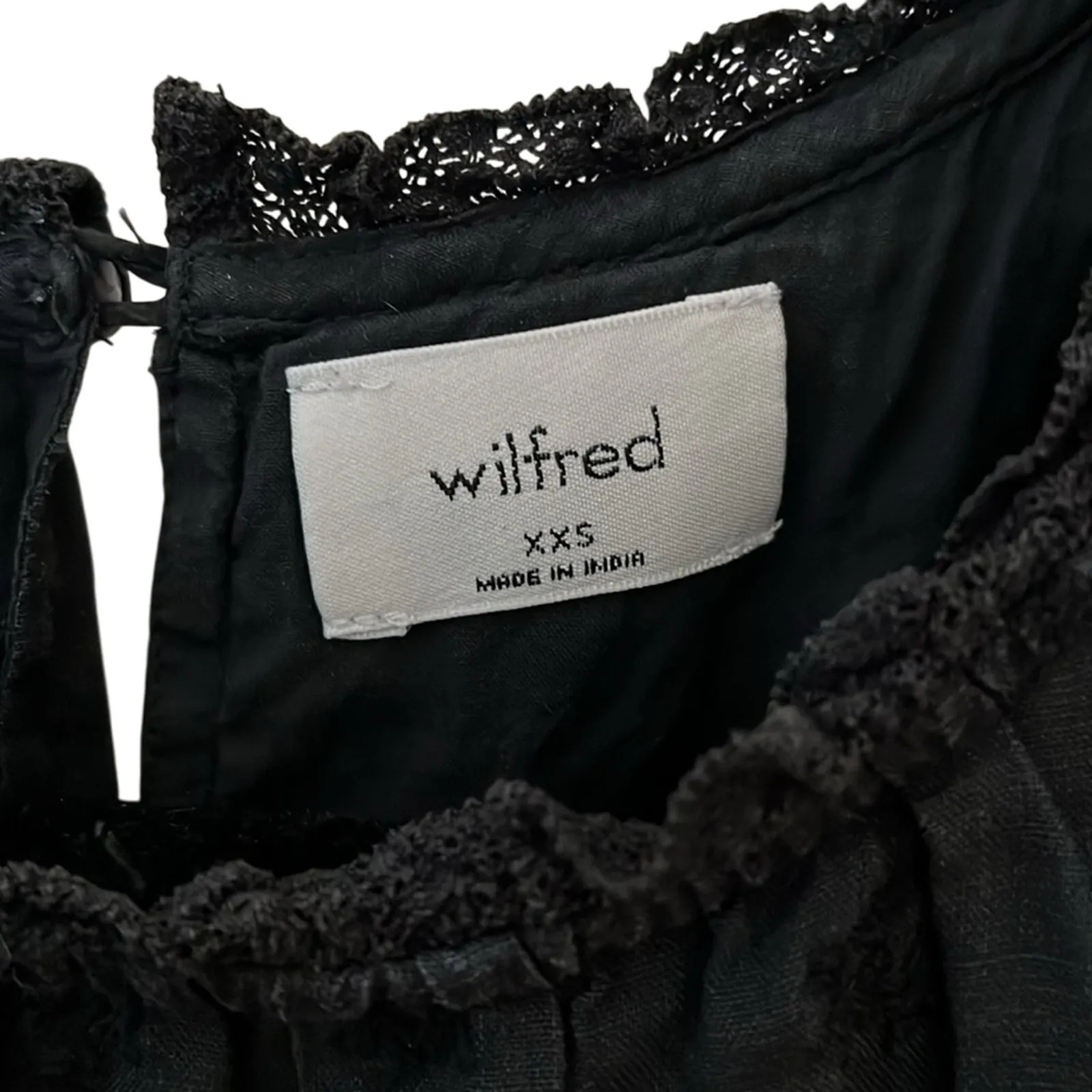 Aritzia Wilfred Black Linen‎ Blend Baby Doll Dress XXS (fits like Small) EUC - Image 5