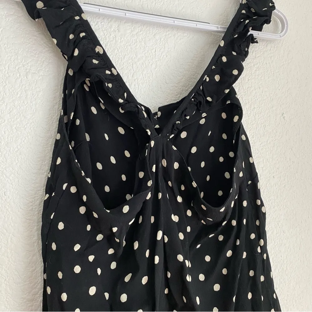 Madewell black and white polka dot button flutter sleeve tank top blouse size 2 - Image 5