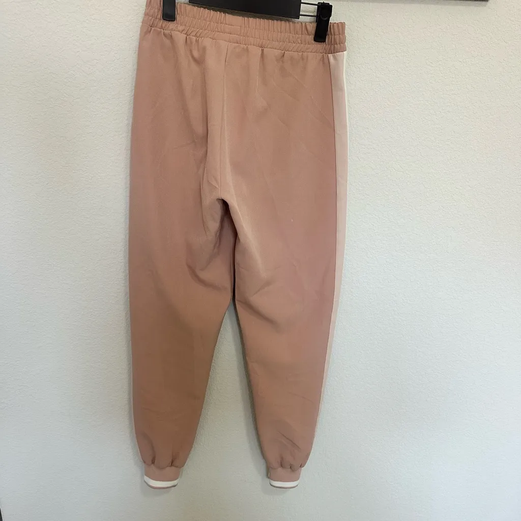 ZARA Side Stripe Track Pant Jogger in Millennial Pink and White Stripe XS - Image 7