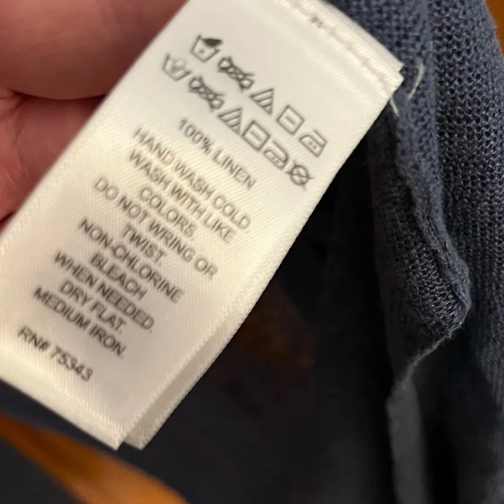 Cynthia Rowley Linen Blue Sleeveless Cardigan Vest - Image 6