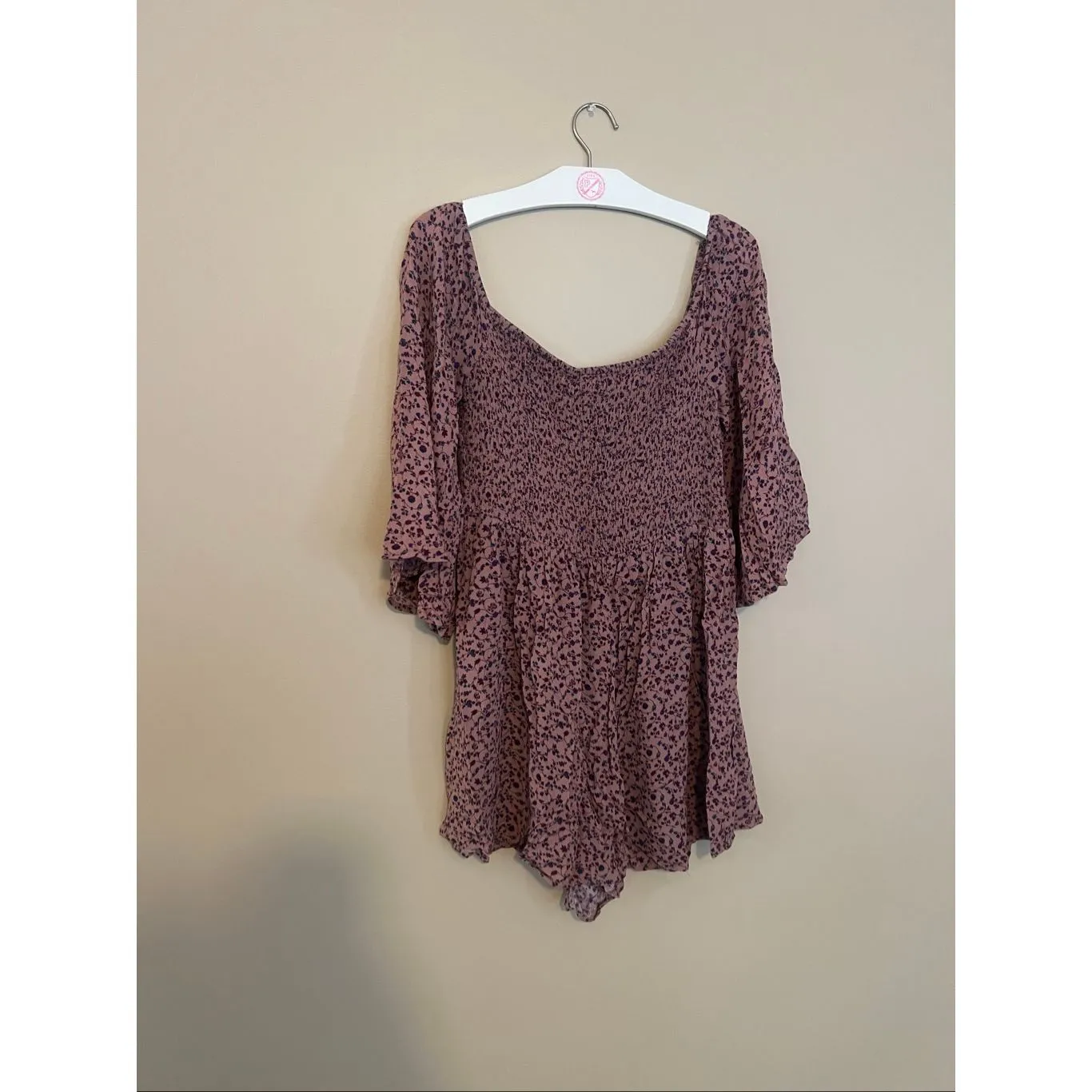 En Créme Floral Print Romper Woman’s Size Medium Summer One Piece - Image 6