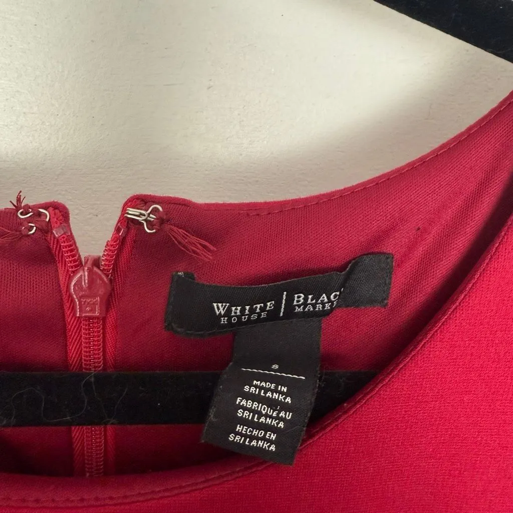 White House Black Market Women’s 6 Red Dress Career Office Core - Image 2