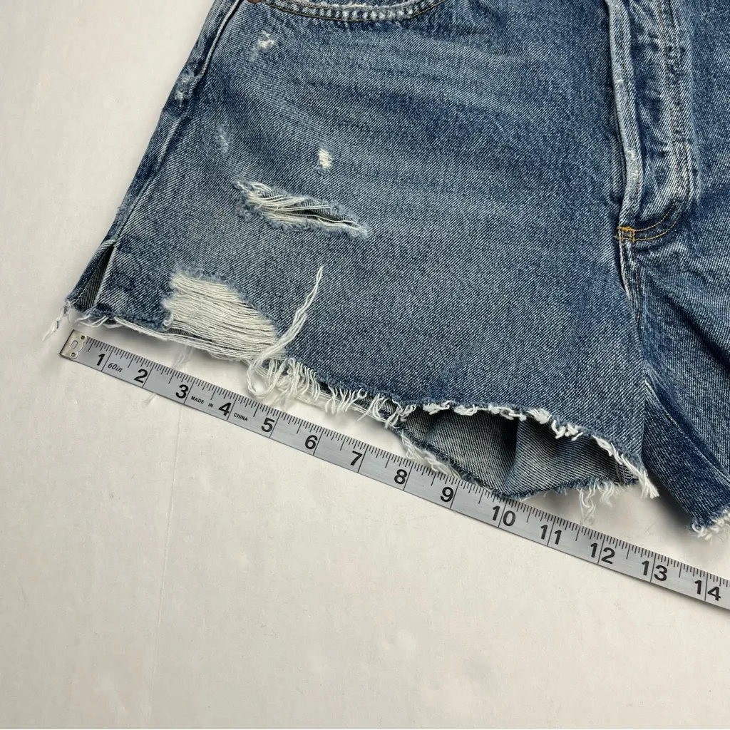 Agolde Dee Short Vintage High Rise Womens Size 32 Blue Denim Jean Cut-off NEW‎ - Image 10