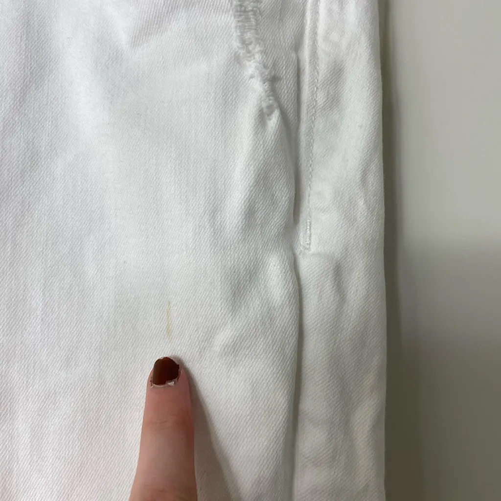 LOFT women’s solid white denim skinny fit ripped distressed‎ look jeans casual 0 - Image 4