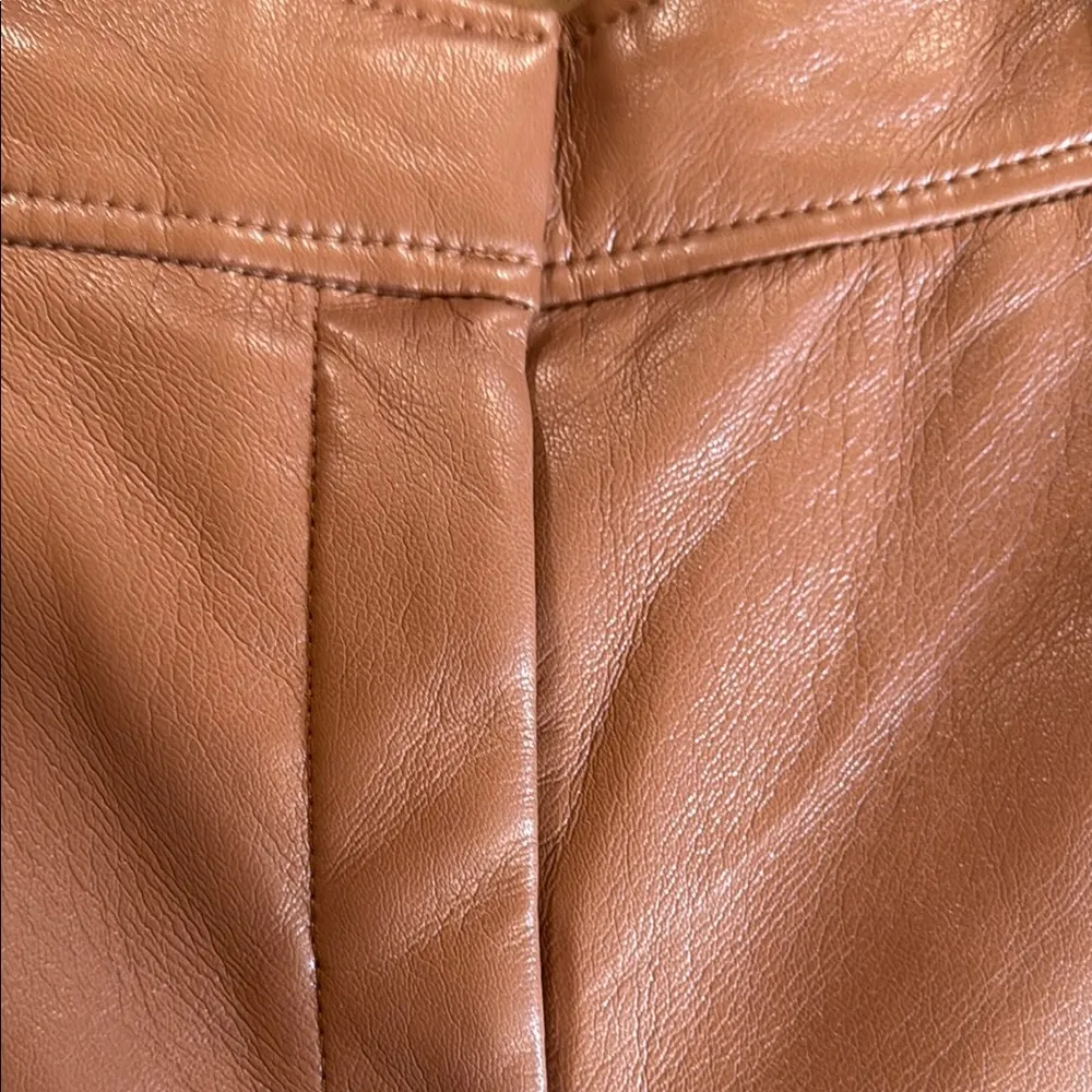 Babaton Pants women’s 4 light brown foux leather high rise - Image 3
