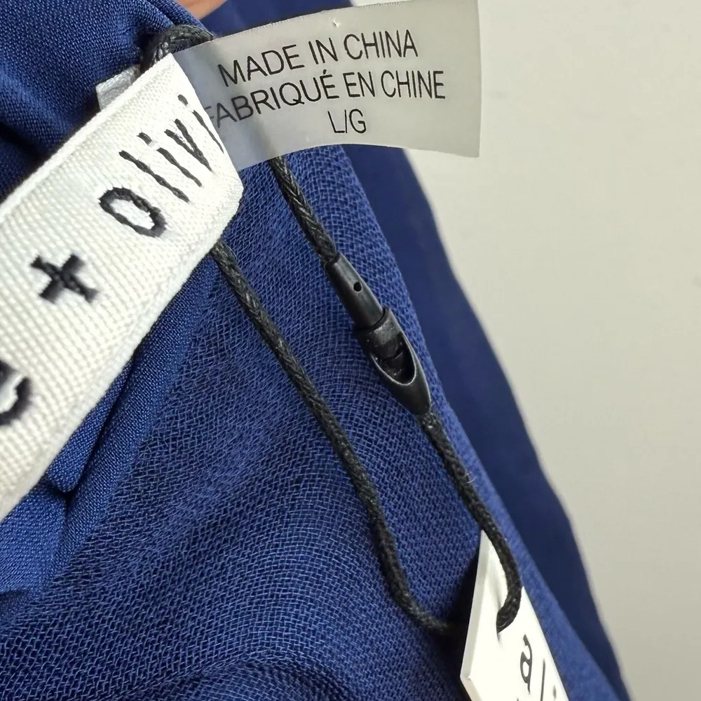 Alice + Olivia Indigo Silk Draped Mini Dress - Image 8