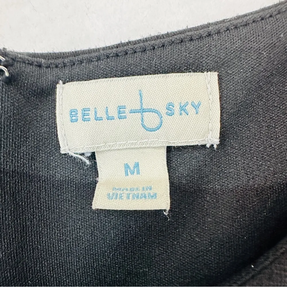 Belle Sky Two Tone Flowy Blouse Medium Black White - Image 8