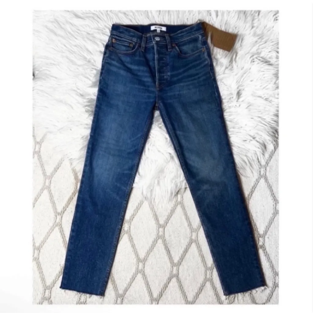 NWT Revolve x RE/DONE High Rise Button Front Ankle Crop Jeans - Image 6