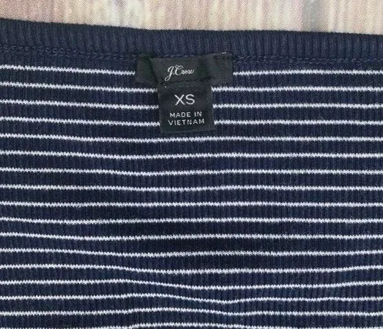 Striped Thermal Henley scoop neck 3/4 Sleeve Tee Shirt  - Image 7