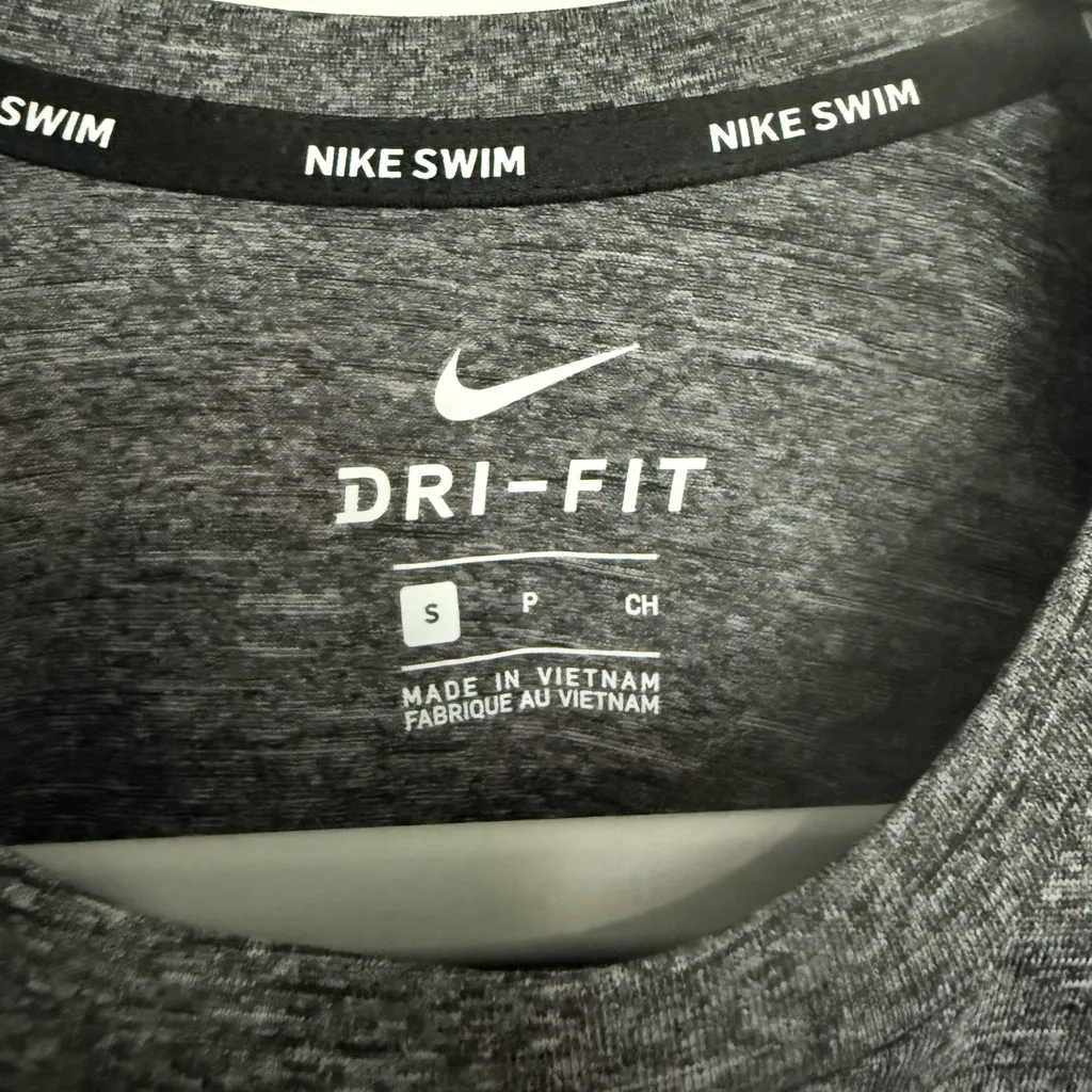 Nike Swim Heathered Gray Dri-FIT Top - Image 3