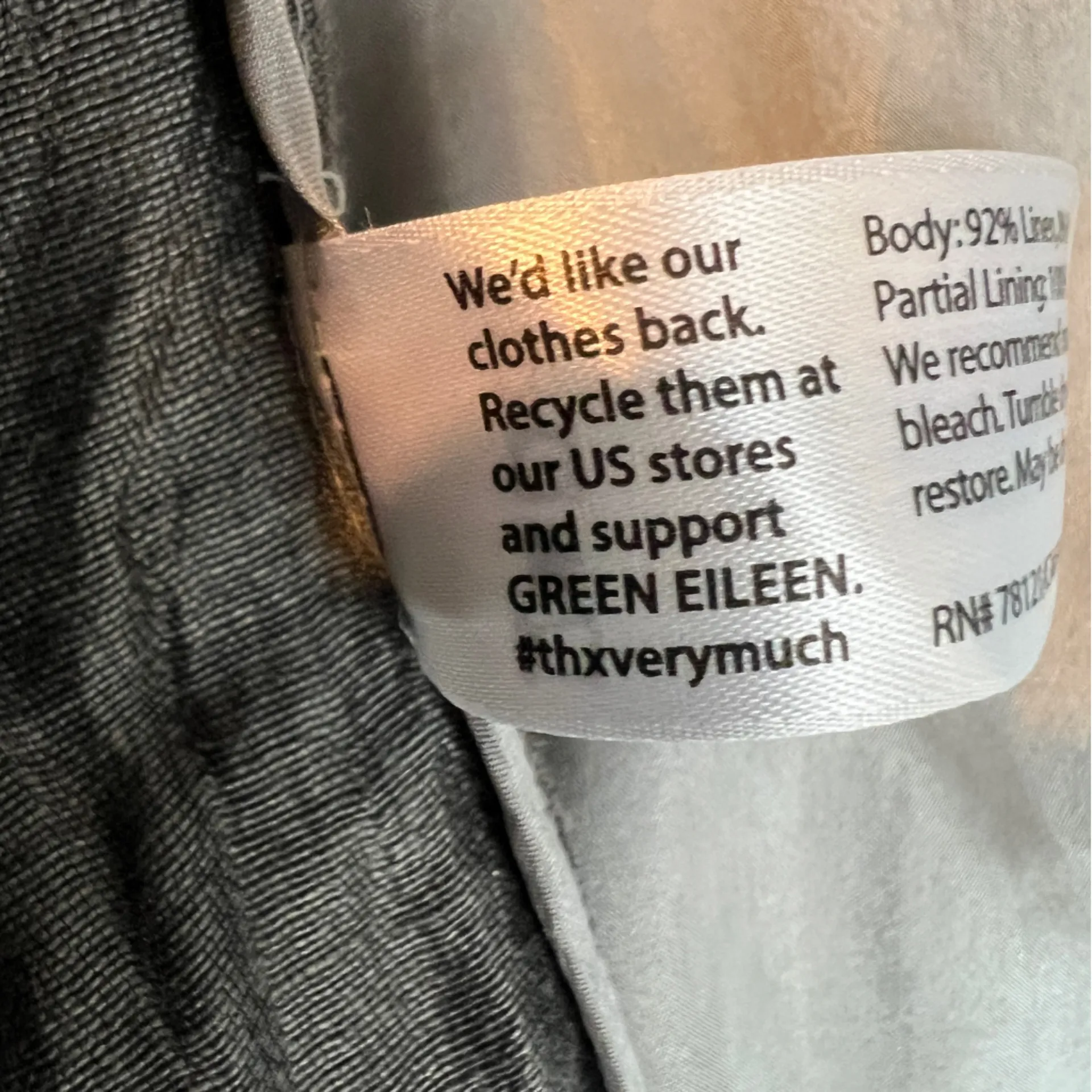 Eileen Fisher Size 1X Silver/Gray Linen Blend Crinkle Material Open Front Jacket - Image 12