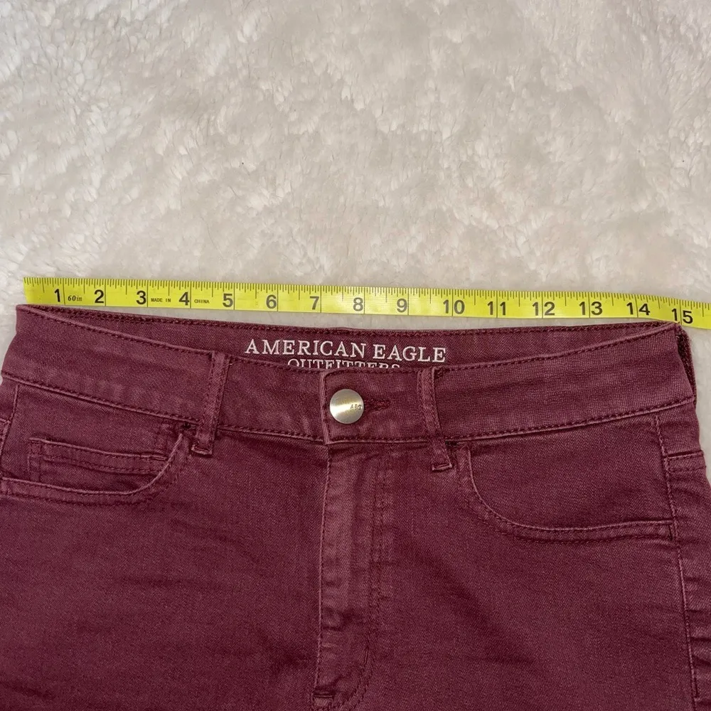 Maroon Super Stretch High Rise Cuffed Shorts - Image 6