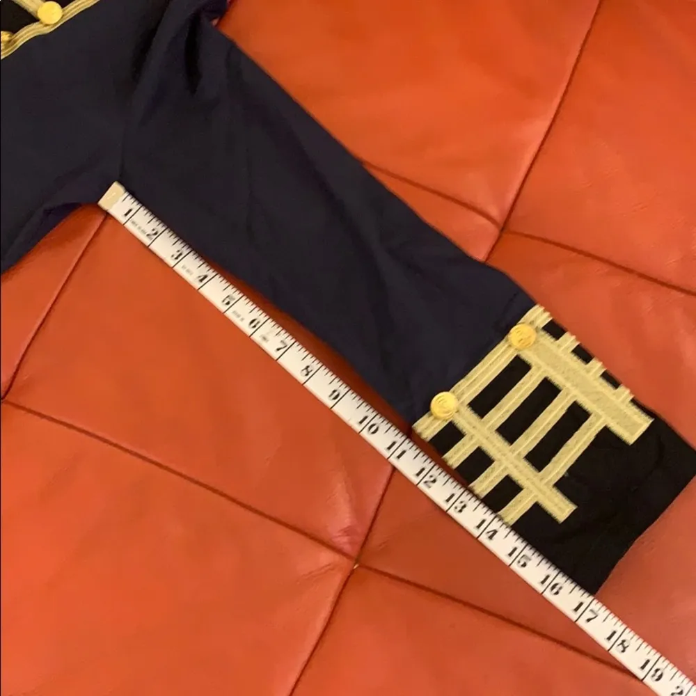 Navy, black & gold military style jacket. Blue Size M - Image 7