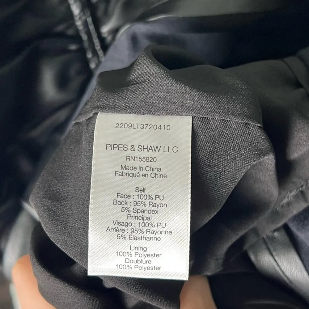 Veronica Beard Bernadette Black Faux Leather Long Sleeve Mini Dress 2 - Image 9