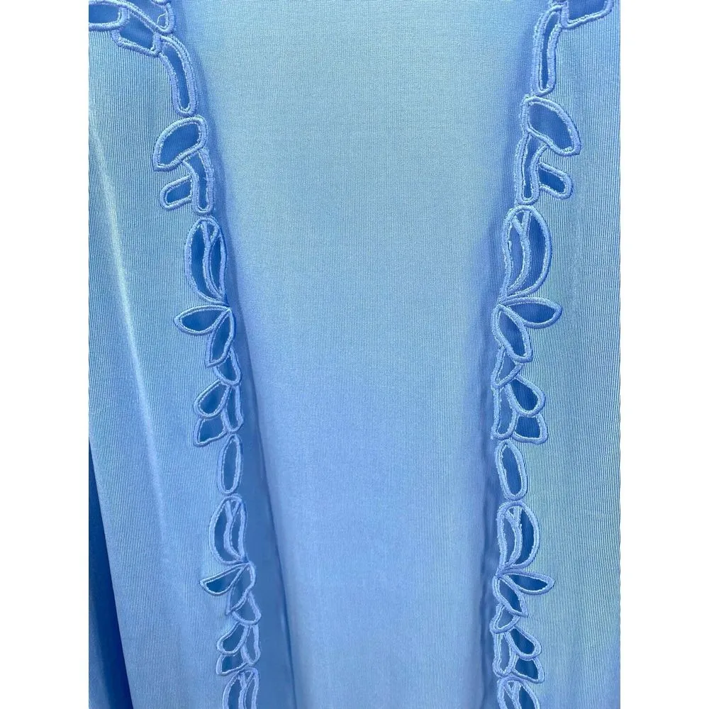 Choices Sweater Womens Large Cardigan Turquoise Lightweight‎ Crochet Open Front Blue - Image 2