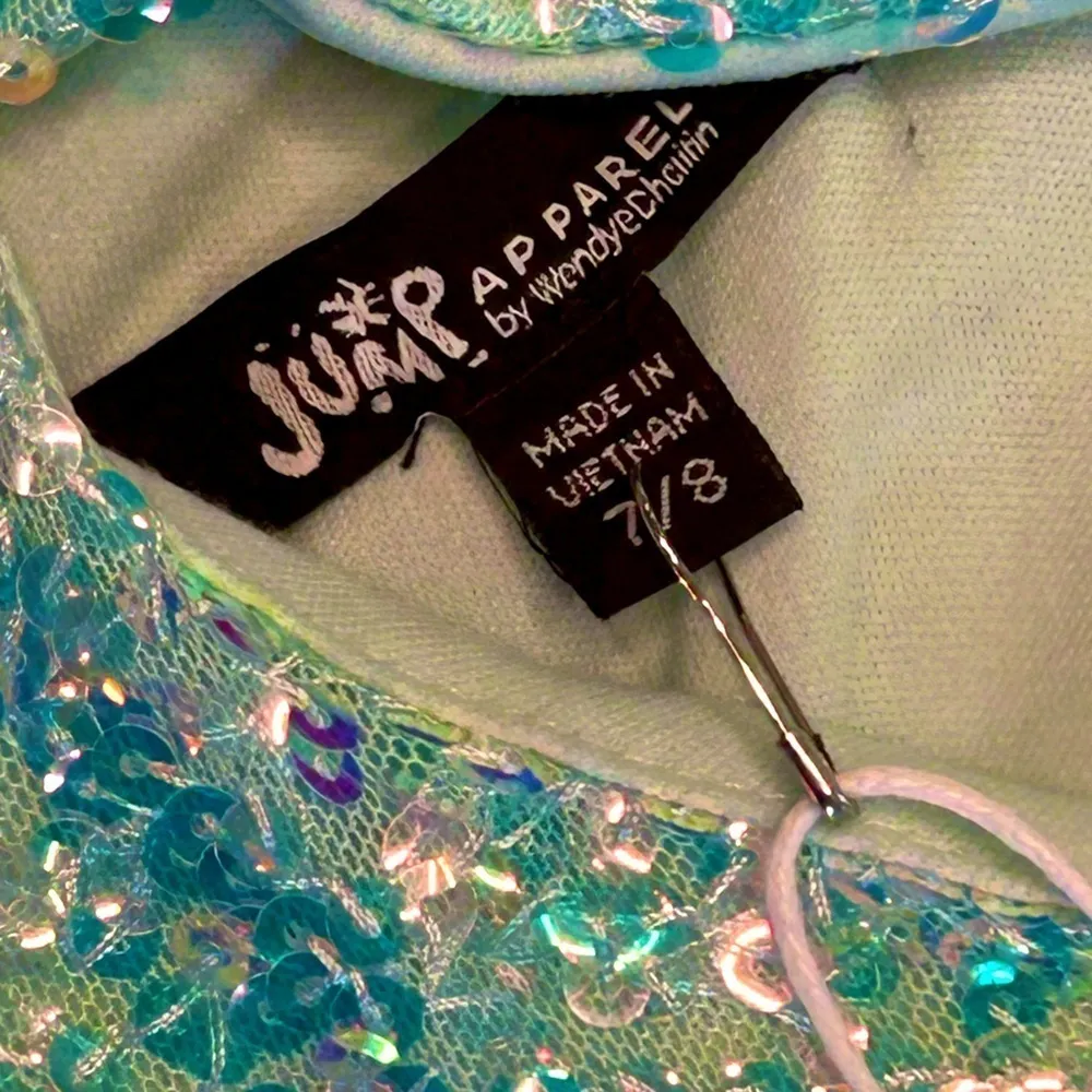 Aqua mermaid Fairycore cocktail dress waist cut outs. Flirty, sparkly 7/8 NWT - Image 10
