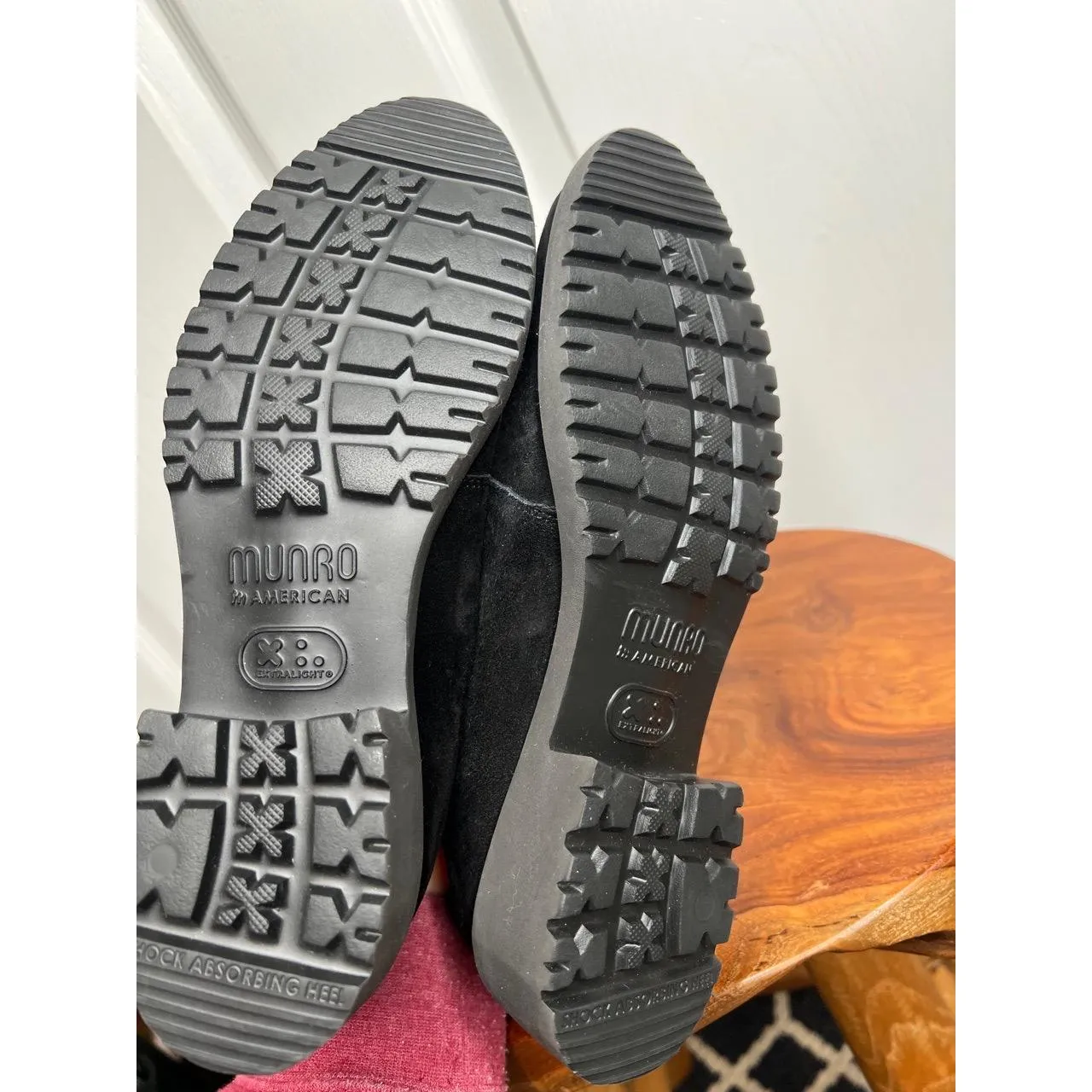 Munrow Black Suede Buckle Detail Chunky Sole Slip On Loafers Size 7 N - Image 10