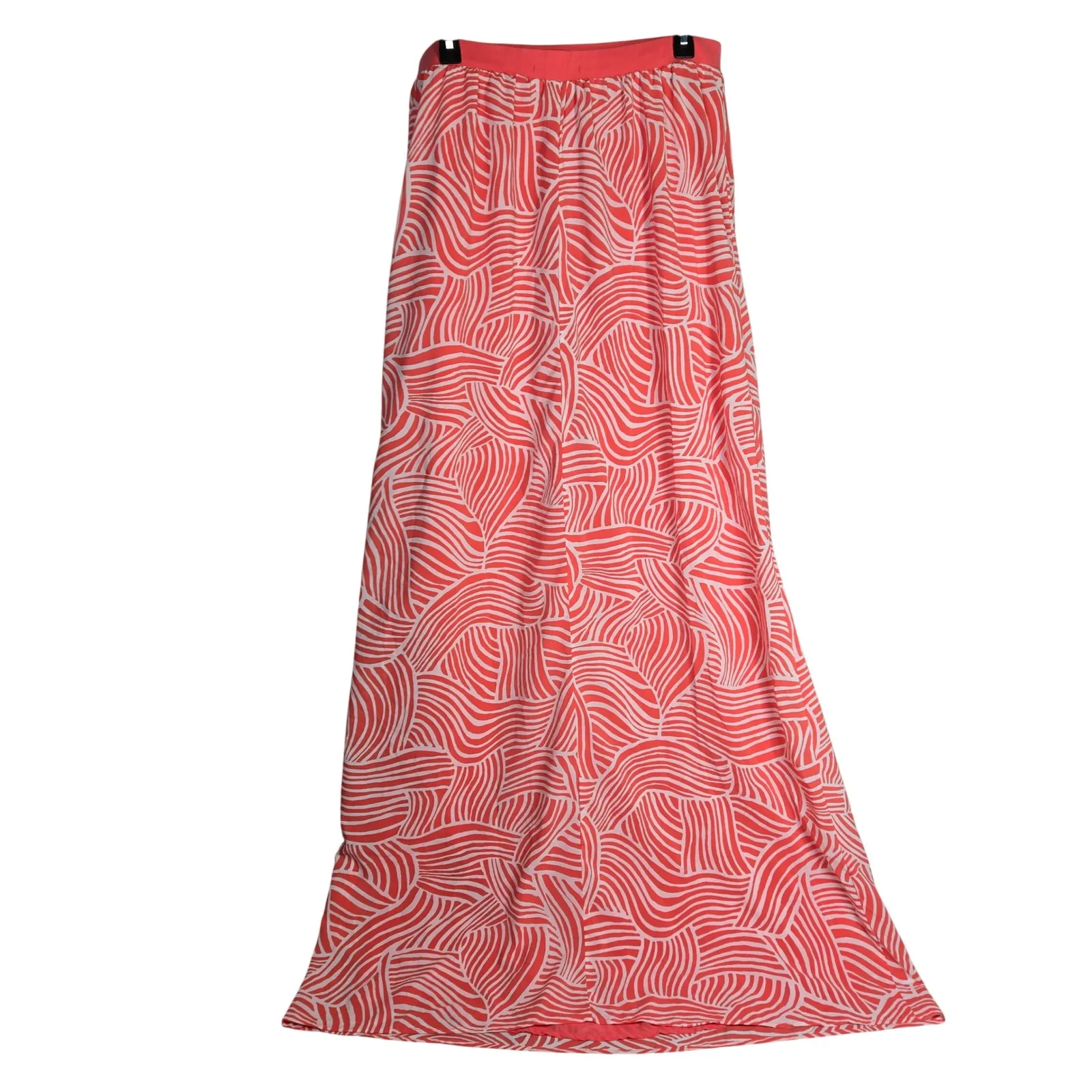 Old Navy Womens Maxi Strapless Tube Dress Coral White Abstract Print Size M - Image 2