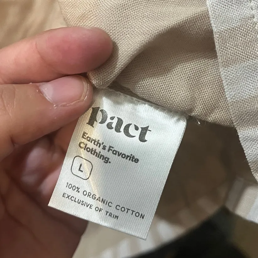 Pact organic coastal double gauze throw-and-go dress‎ rockport stripe womens L - Image 8