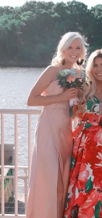 La Femme Light Pink Formal Dress - Image 3