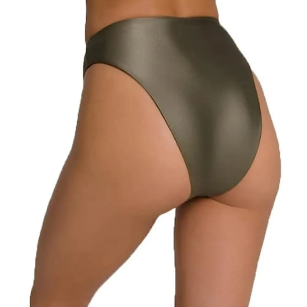 Good American High Shine Good Waist Cheeky Swim Bikini Bottom 5 2XL Women’s Sage - Image 6