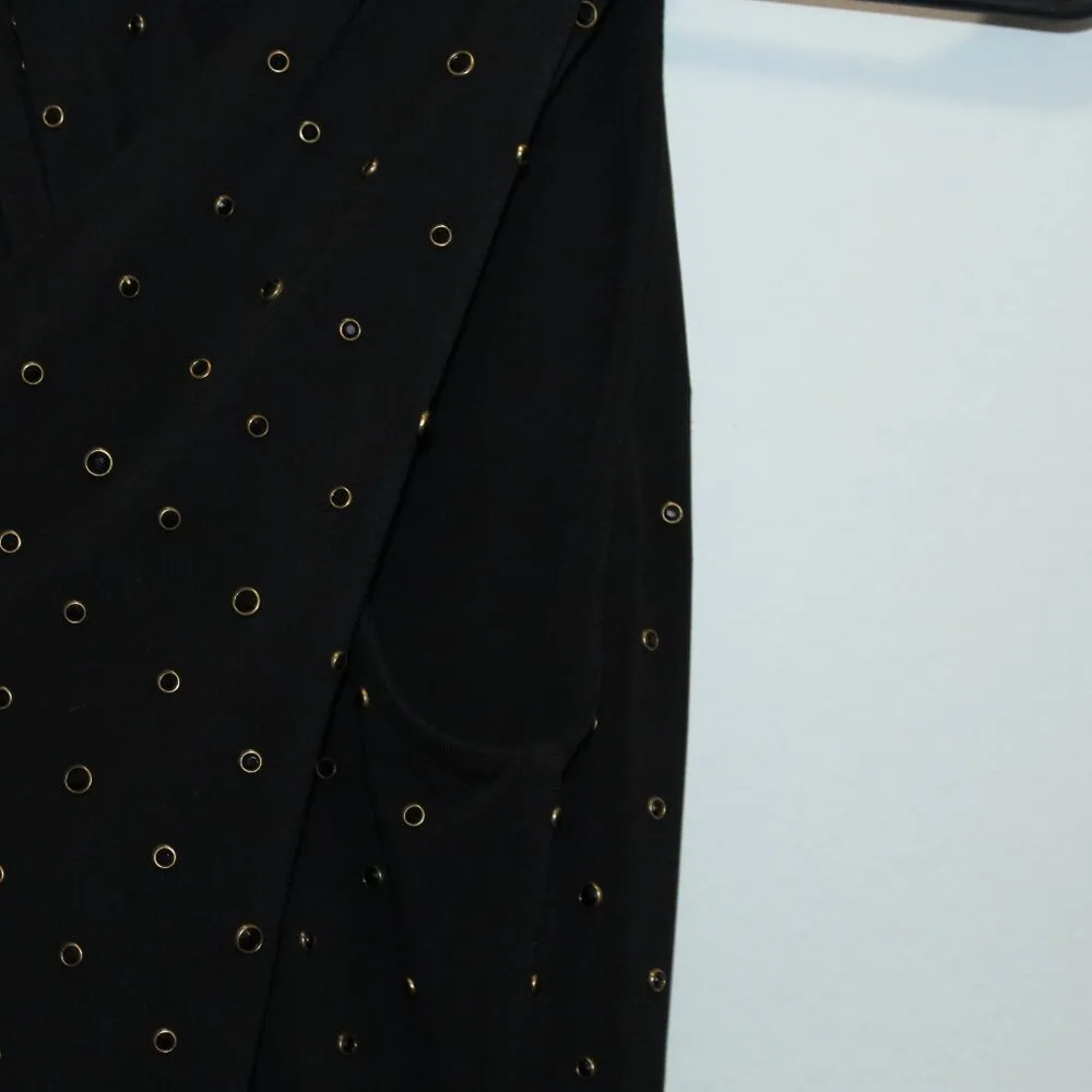 Kobi Halperin Kristine Embellished Top Black Halter Cross Neck Tank Size XS - Image 3