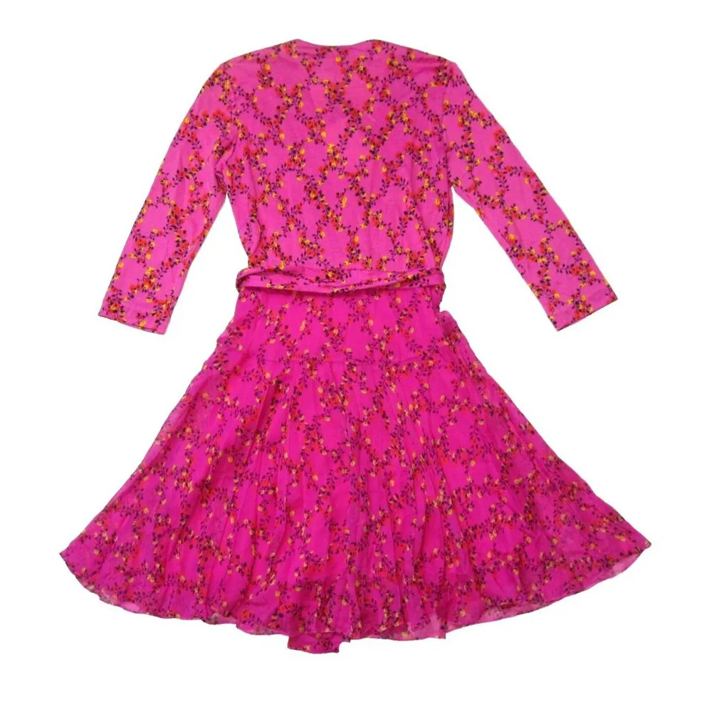 NWT Diane von Furstenberg DVF Irina in Shalamar Trellis Pink Silk Wrap Dress 4 - Image 11