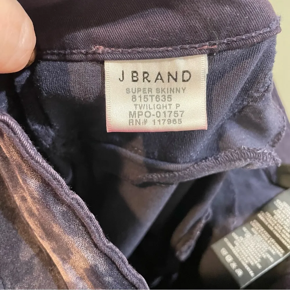 J Brand Super Skinny Twilight Velvet Legging Jeans Purple Size 29 - Image 7