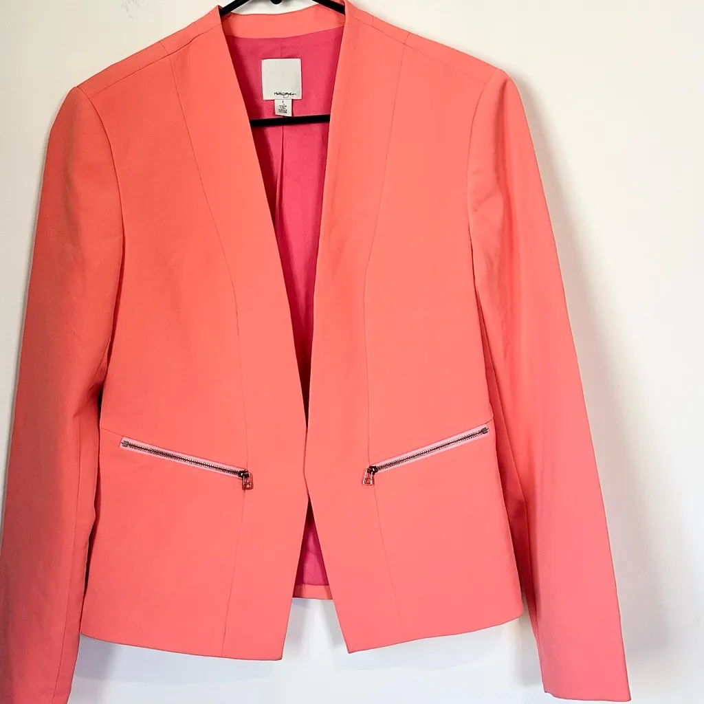 Halogen Vibrant Coral Open Front Blazer - Size: Small - Image 6
