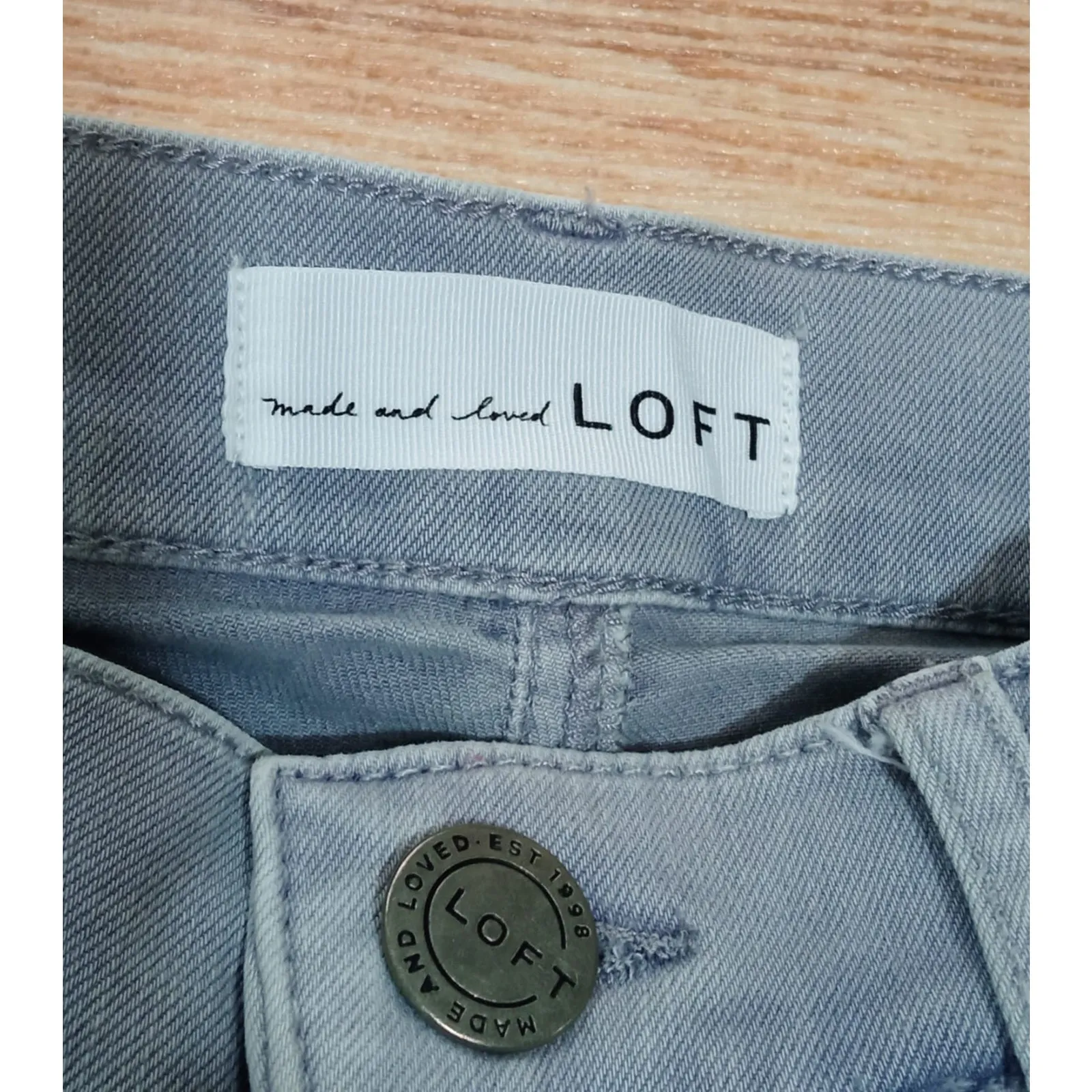 Ann Taylor Loft Women's Modern Skinny Crop Jeans Grey Raw Hem 24/00 - Image 6