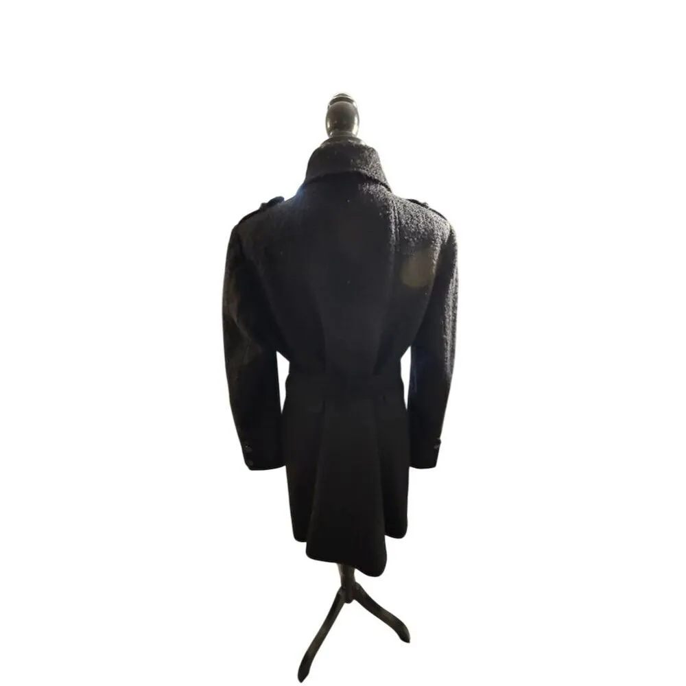 Guess Vintage Women's Double Breasted Trench Coat Black Size PXL Petite - Image 3