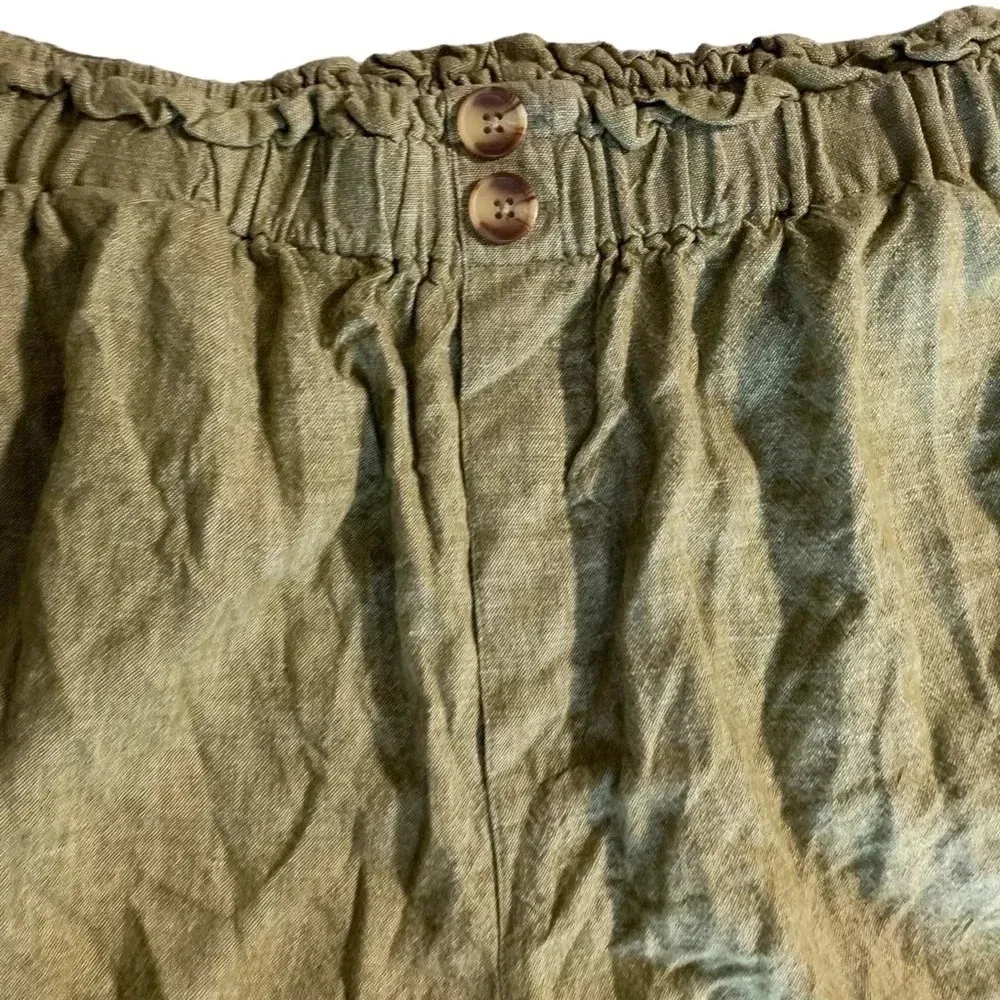 Ava & Viv women's 2XL olive green linen blend shorts - Image 5