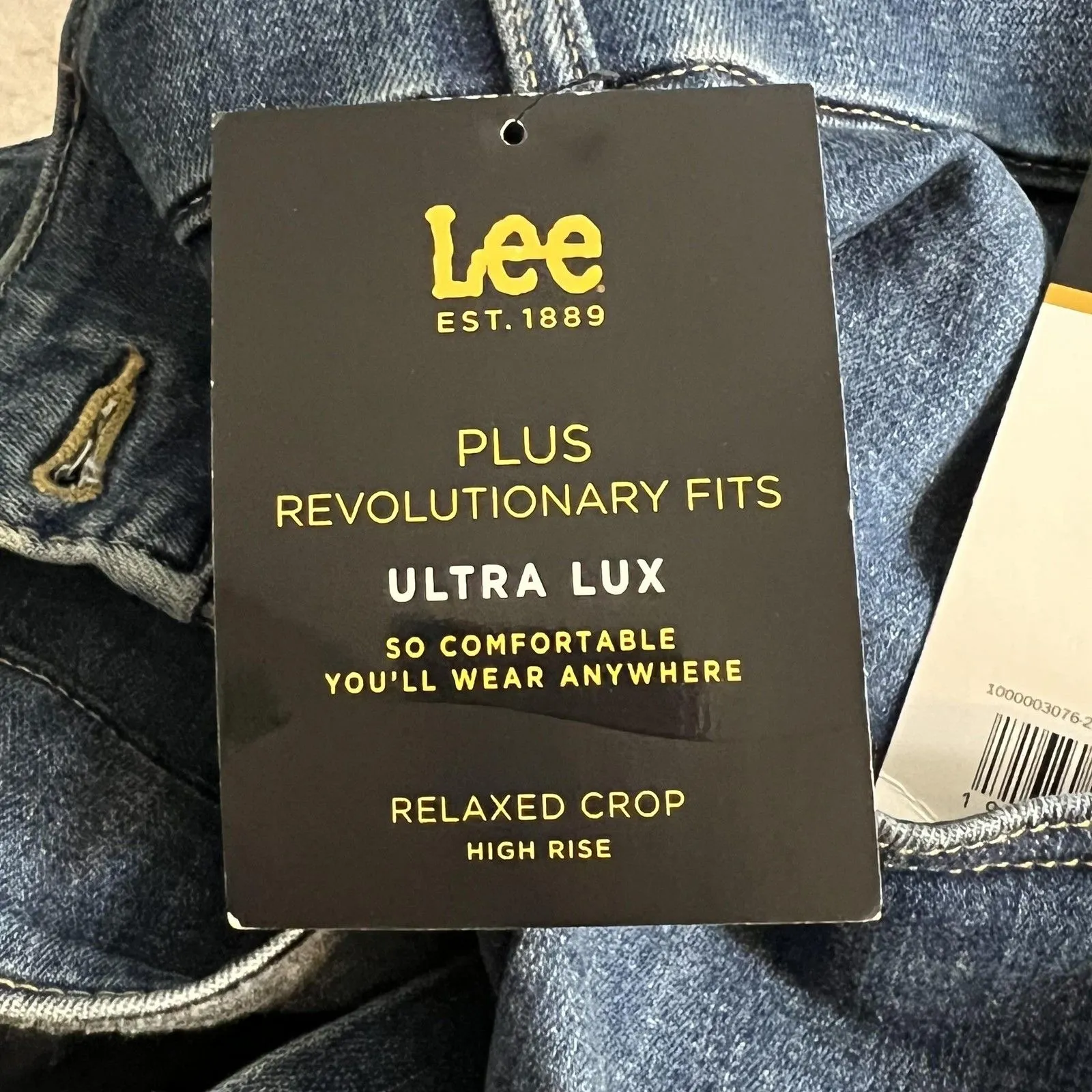 Lee Ultra Lux Plus Jeans Womens 30W Medium Blue Relaxed Crop High Rise Denim - Image 7