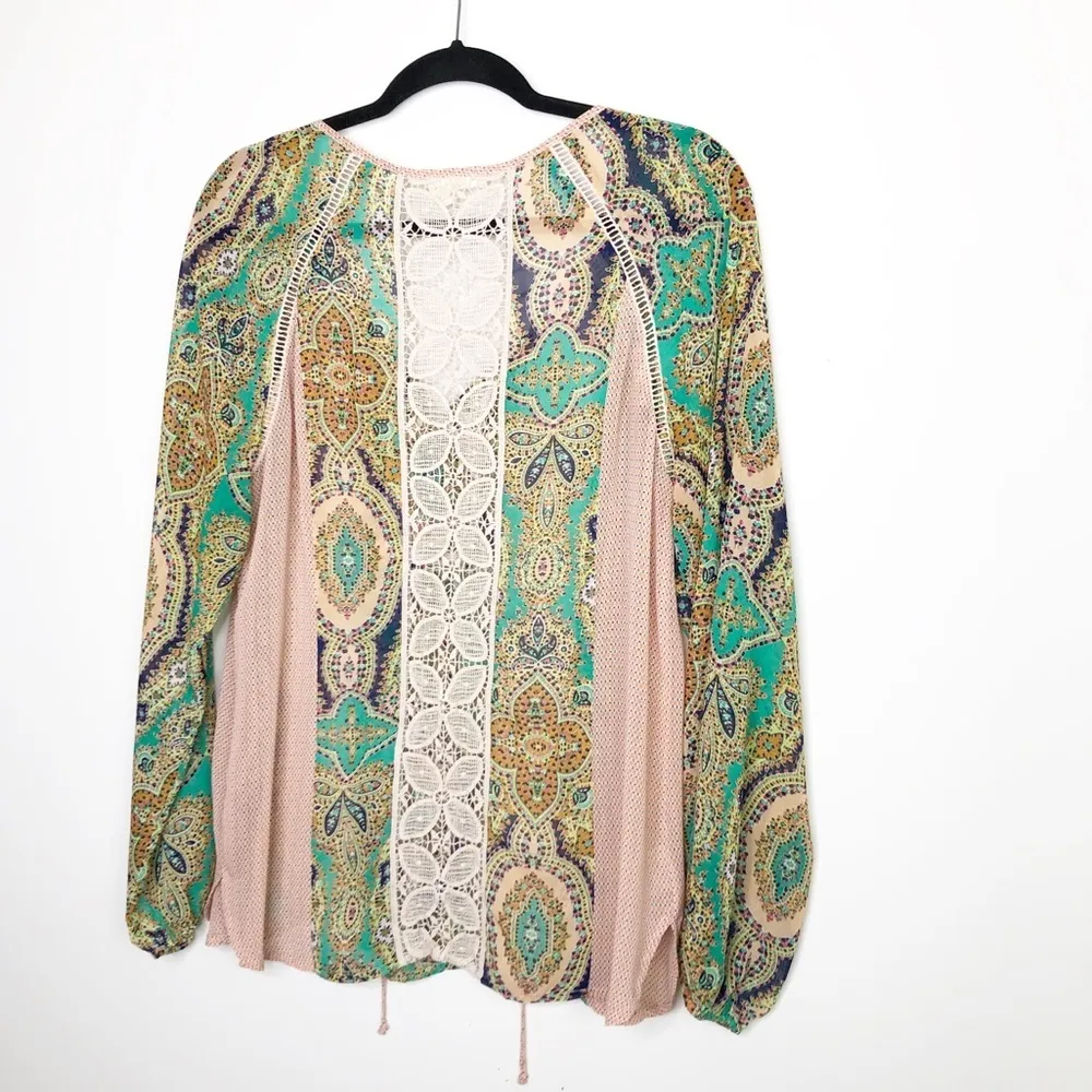 ANTHROPOLOGIE meadow rue Giada bohemian floral lace blouse - Image 10