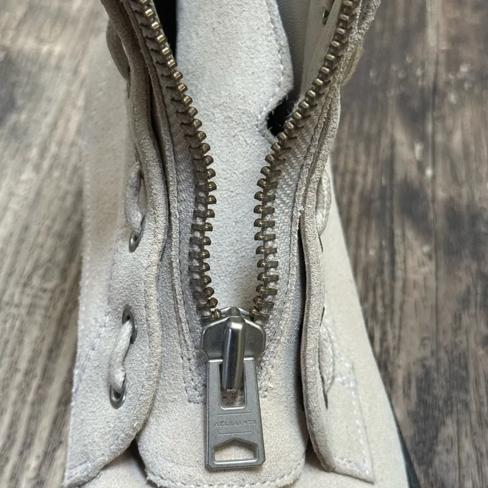 All Saints Off-White Leather Boots - Image 3