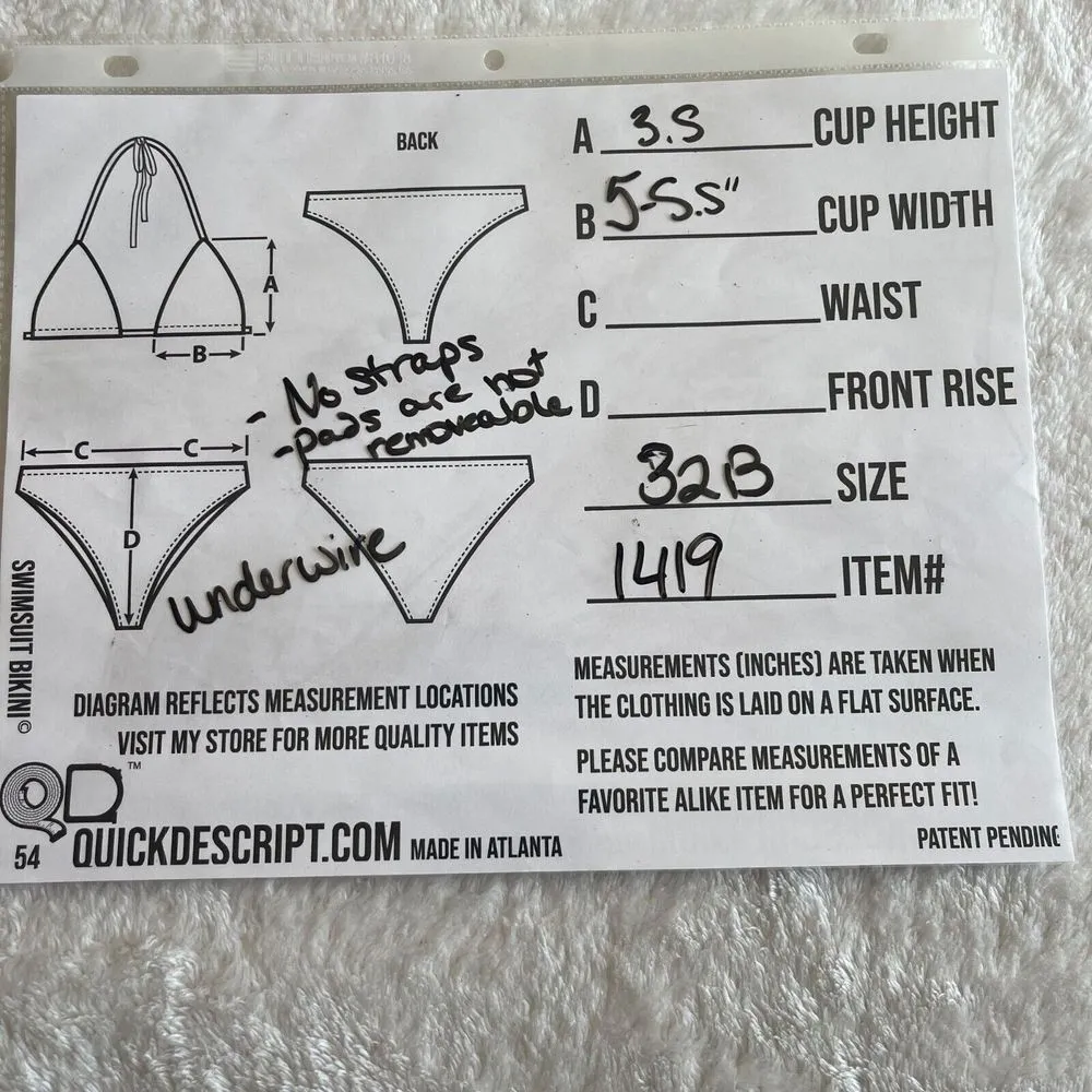 Victorias Secret Bandeau Bikini Top Size 32B Pink Geo Paisley Strapless Swimwear - Image 3