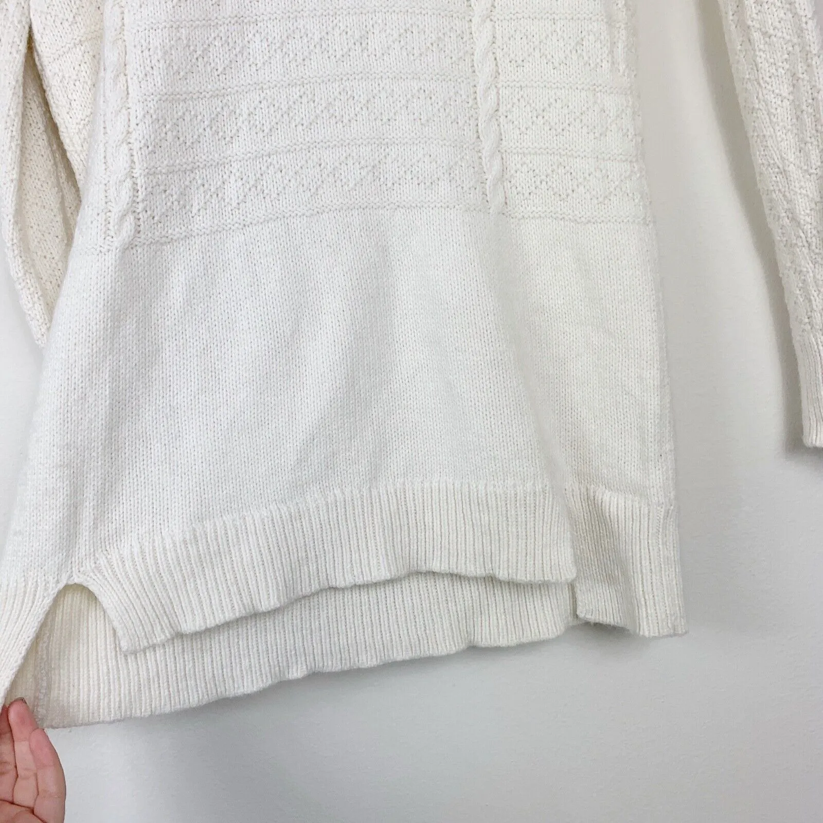 Madewell women's Texture-Play Pullover‎ Sweater ivory size XXS #E5800 - Image 3