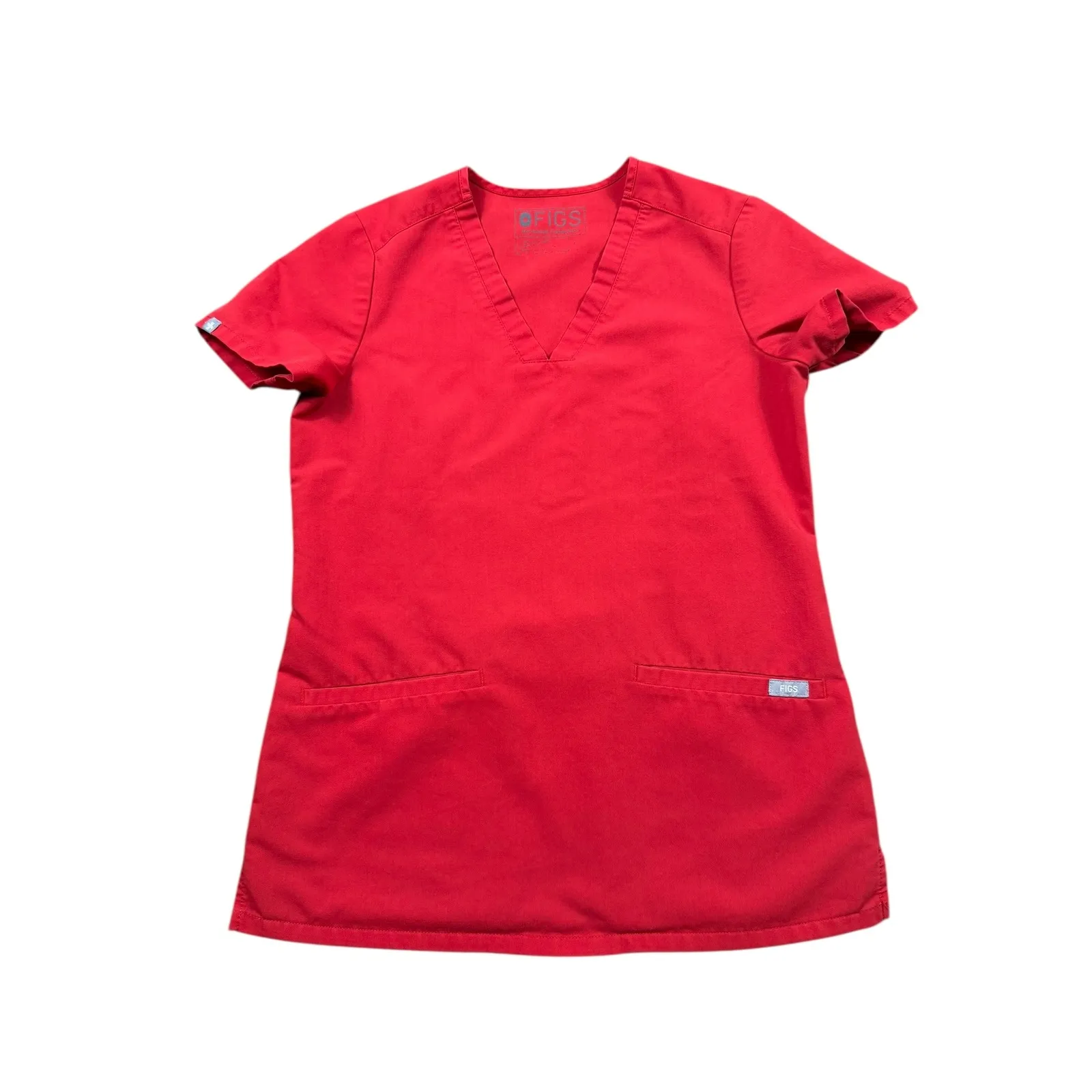 FIGS Casma Three Pocket Scrub Top XXS Winning Red Technical - Image 2