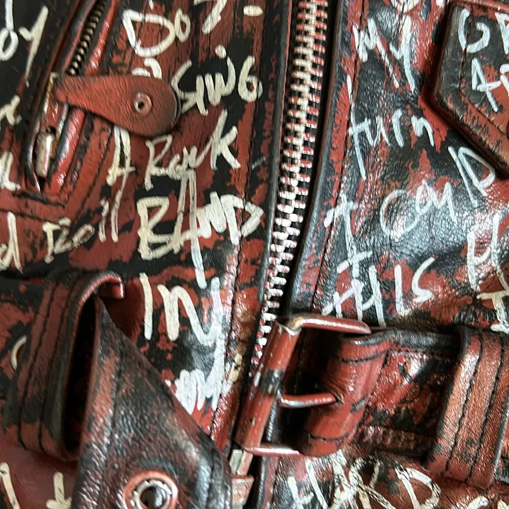 Class leather wear painted jacket Black Size XXS - Image 3