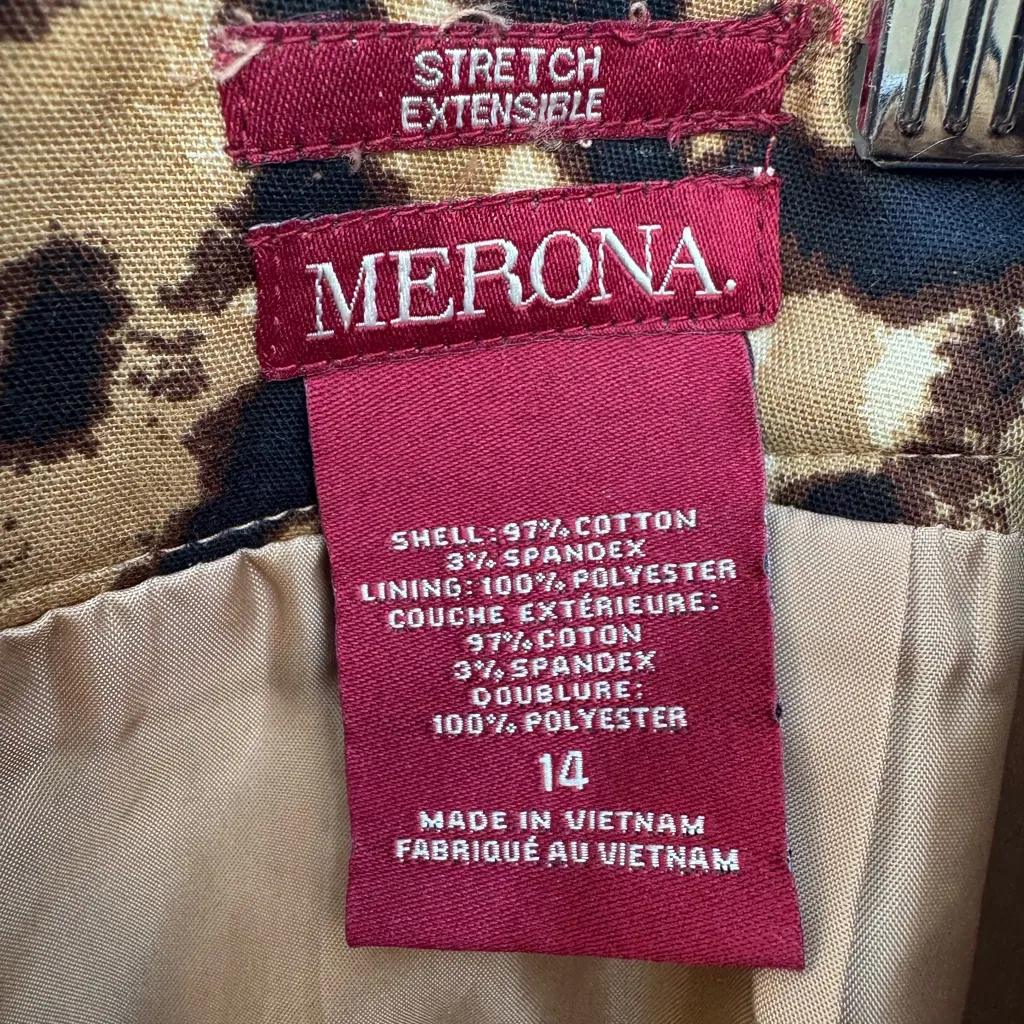 Merona Leopard Print Pencil Skirt Size 14 Brown Animal Print Knee Length NEW - Image 8