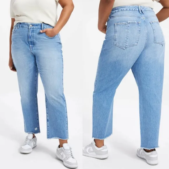 Good American Good Vintage Distressed Blue Jeans 24 Plus Size - Image 2
