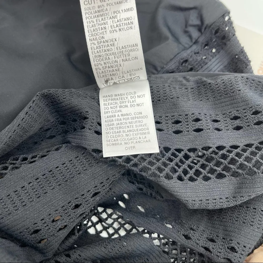 ELLA MOSS Swimsuit One Piece Hearts of Flutter Black Crochet Lace NWT SZ Small - Image 13