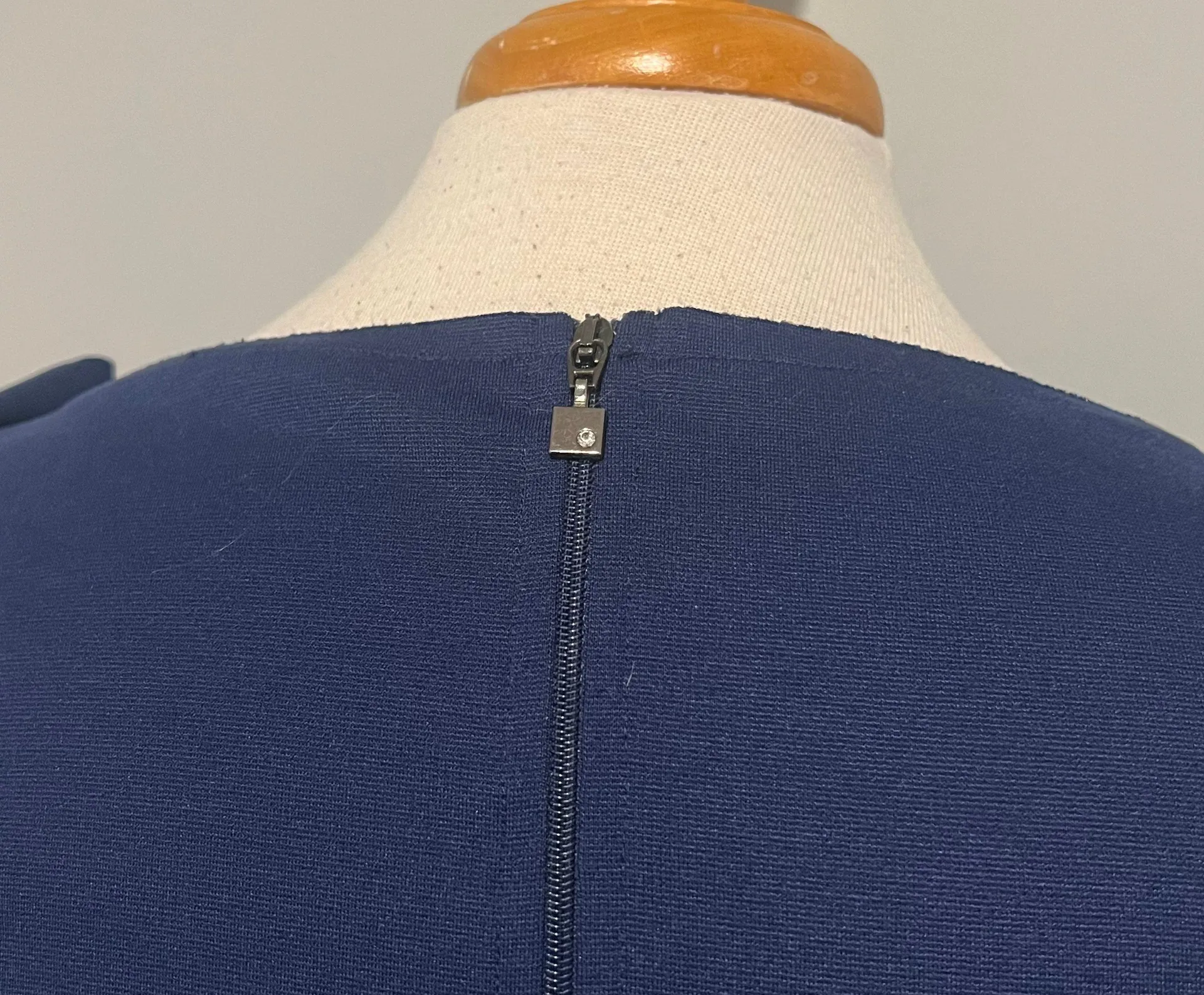 Navy Blue Rose Sleeve Maternity Dress - Image 10