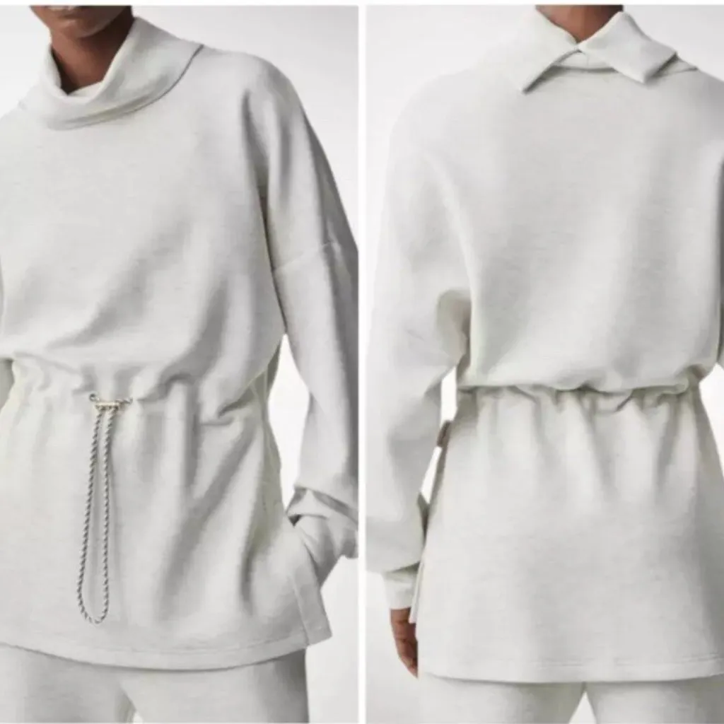 Varley Freya sweatshirt XS ivory cinched adjustable soft - Image 2