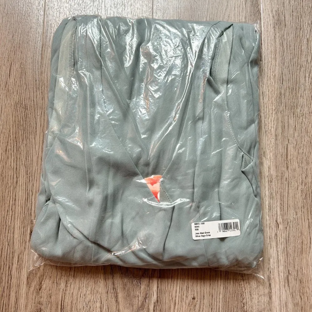 Show Me Your MuMu Jenn Maxi Bridesmaid Dress Silver Sage Crisp Size XXS NWT - Image 4