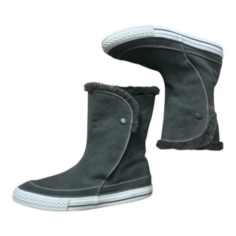 Converse All-Star Chuck Taylor Beverly Women Gray Suede Mid Calf Boots Size 6.5 - Image 5